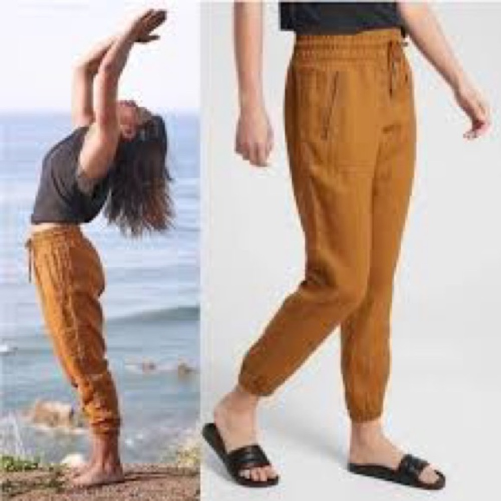 Athleta Cabo linen jogger in copper size 6